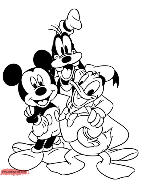 mickey mouse and friends colouring pages|More.